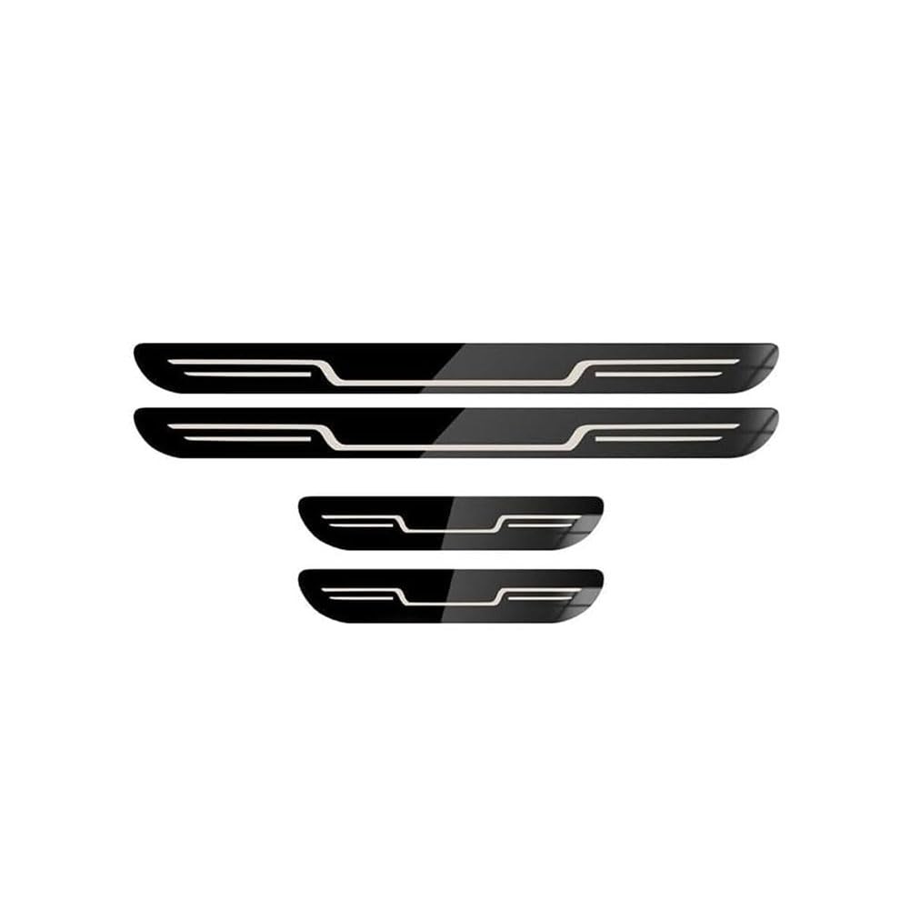 4 Stück Autos Edelstahl Türschwellerleisten Für 2er Coupé 2 (II) G42 2021-2024, Türschweller Schützer, Schritt Platte Abdeckung Dekoration, Kratzschutz,Black Titanium Mirror von SNAHLPER