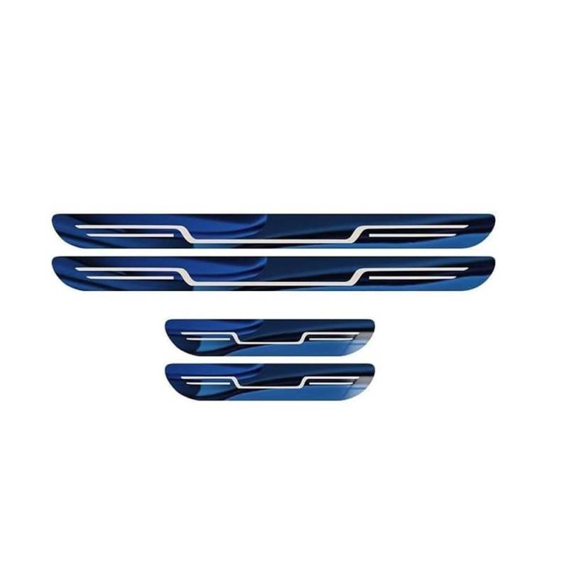 4 Stück Autos Edelstahl Türschwellerleisten Für Maserati Levante 2018-2023, Türschweller Schützer, Schritt Platte Abdeckung Dekoration, Kratzschutz,Blue von SNAHLPER