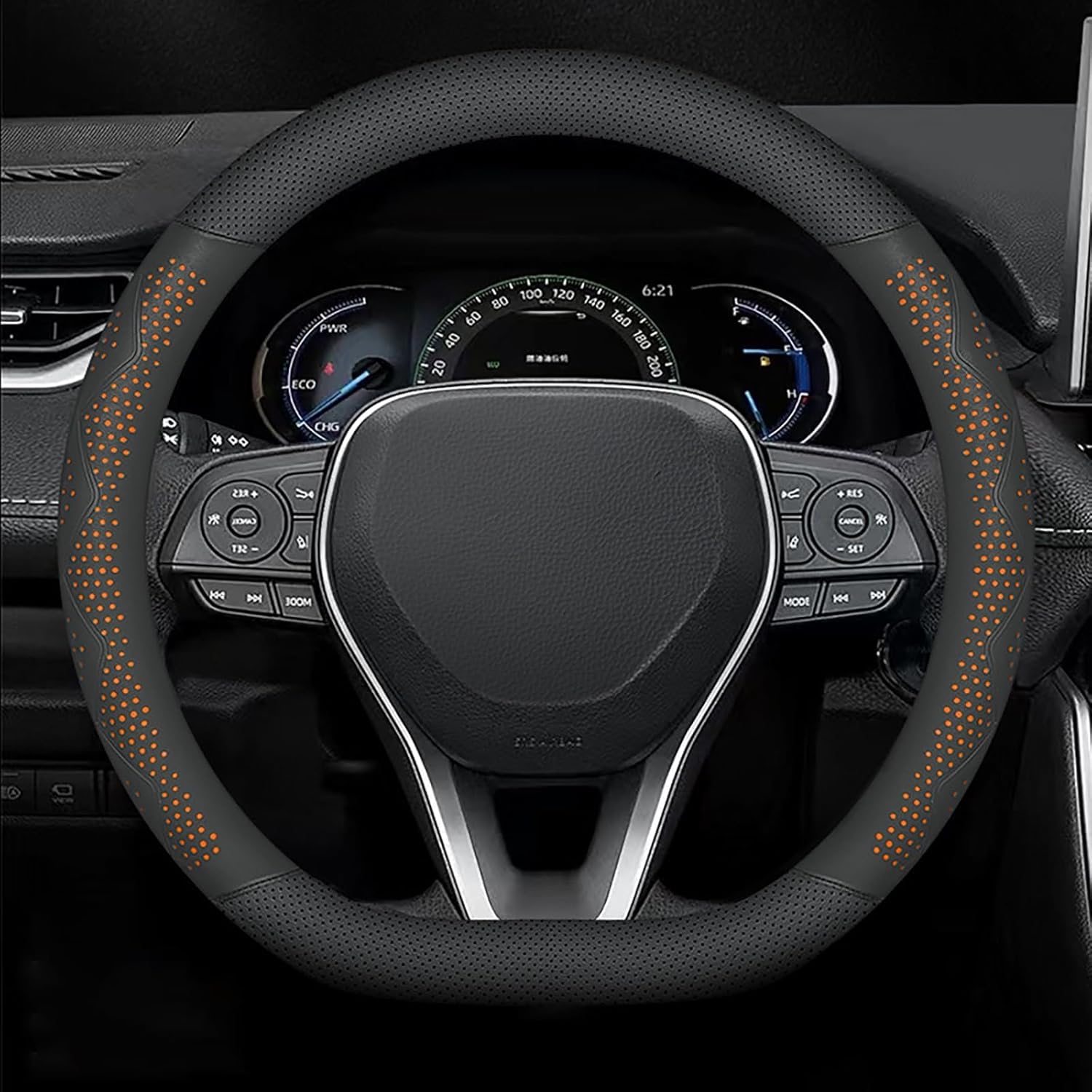 Auto Lenkradbezug Für Mitsubishi ASX 2010-2023, Antirutsch Leder Lenkradabdeckung, Universal Atmungsaktiv Elastizität Lenkradhüllen, 38 cm,Orange-D Shaped Auto Lenkradbezug Für Mitsubishi ASX 2010-2023, Antirutsch Leder Lenkradabdeckung, Universal Atmungsaktiv Elastizität Lenkradhüllen, 38 cm,Orange-D Shaped von SNAHLPER