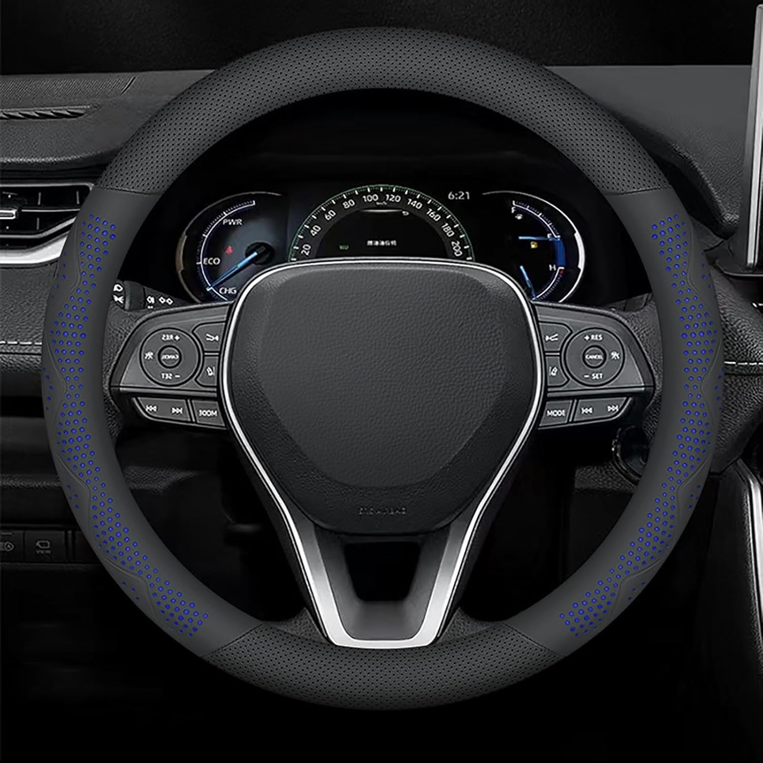 Auto Lenkradbezug Für X3 G01 2018-2023 2024, Antirutsch Leder Lenkradabdeckung, Universal Atmungsaktiv Elastizität Lenkradhüllen, 38 cm,Blue-Round Auto Lenkradbezug Für X3 G01 2018-2023 2024, Antirutsch Leder Lenkradabdeckung, Universal Atmungsaktiv Elastizität Lenkradhüllen, 38 cm,Blue-Round von SNAHLPER