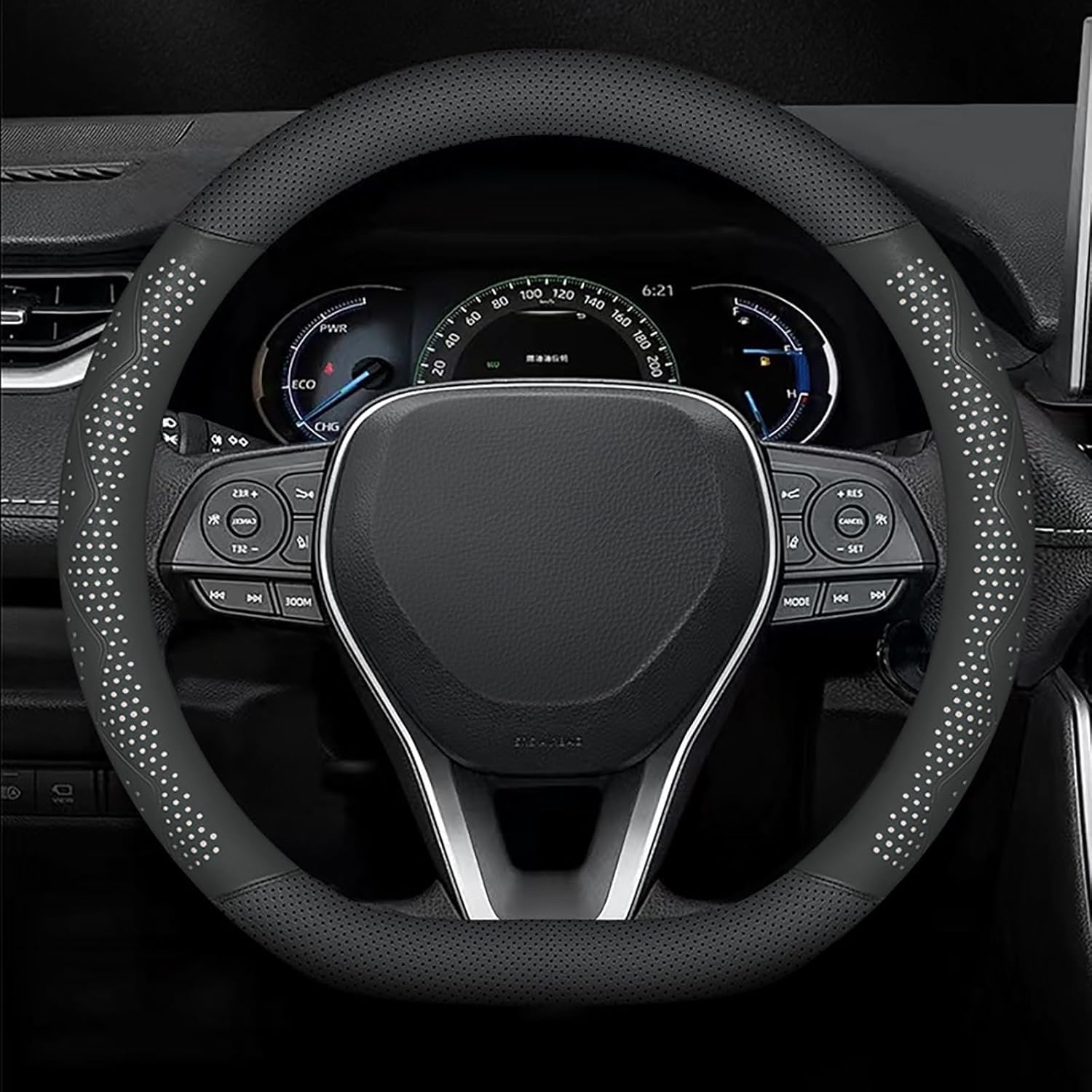 SNAHLPER Auto Lenkradbezug Für Mitsubishi Eclipse Cross 2018-2023, Antirutsch Leder Lenkradabdeckung, Universal Atmungsaktiv Elastizität Lenkradhüllen, 38 cm,White-D Shaped SNAHLPER Auto Lenkradbezug Für Mitsubishi Eclipse Cross 2018-2023, Antirutsch Leder Lenkradabdeckung, Universal Atmungsaktiv Elastizität Lenkradhüllen, 38 cm,White-D Shaped von SNAHLPER
