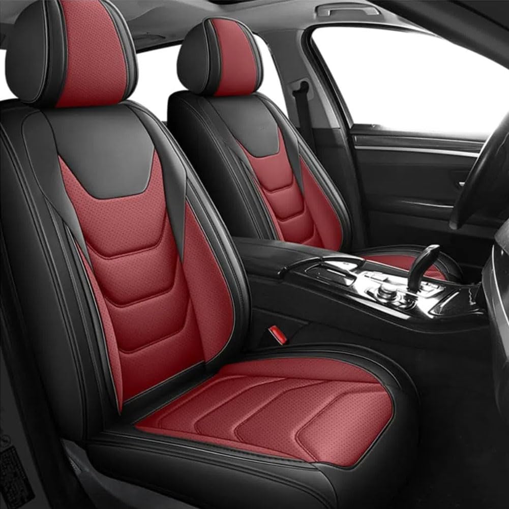 SNAHLPER Autositzbezüge Leder Für Mitsubishi Pajero/Shogun 2006-2021, Sitzbezüge Vorne und Hinten 5 Stück, Universal wasserdichte Autositz Protektor, Innenraum,Red-Standard Edition SNAHLPER Autositzbezüge Leder Für Mitsubishi Pajero/Shogun 2006-2021, Sitzbezüge Vorne und Hinten 5 Stück, Universal wasserdichte Autositz Protektor, Innenraum,Red-Standard Edition von SNAHLPER