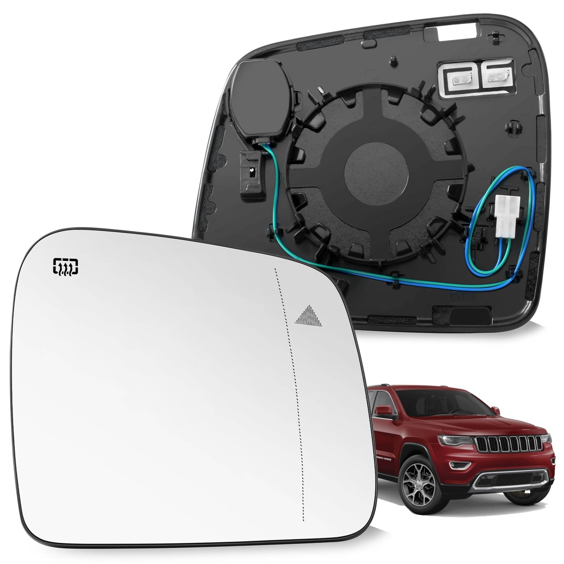 SNEMEEY - Rechte Beifahrerseite Spiegel Ersatz für Jeep Grand Cherokee 2013-2020 & Dodge Durango 2014-2019 - Beheizte Spiegel, Toter-Winkel-Erkennung, Rückplatte, Blinker SNEMEEY - Rechte Beifahrerseite Spiegel Ersatz für Jeep Grand Cherokee 2013-2020 & Dodge Durango 2014-2019 - Beheizte Spiegel, Toter-Winkel-Erkennung, Rückplatte, Blinker von SNEMEEY