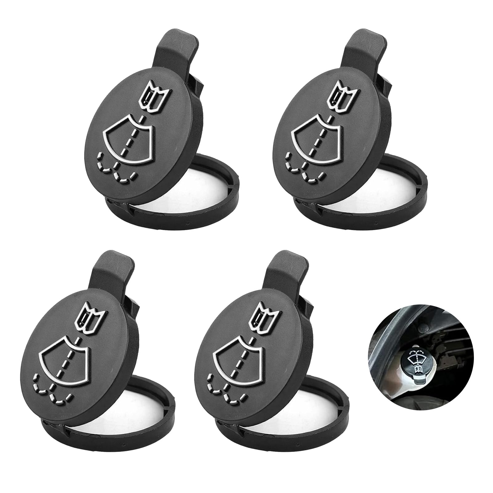 4 Stück Deckel Wischwasserbehälter,Wischwasser Deckel,Behälter Scheibenwaschanlage,Universal Scheibenwischer Waschflüssigkeitsbehälter Tankdeckel,Geeignet für Die Meisten Autos 4 Stück Deckel Wischwasserbehälter,Wischwasser Deckel,Behälter Scheibenwaschanlage,Universal Scheibenwischer Waschflüssigkeitsbehälter Tankdeckel,Geeignet für Die Meisten Autos von SNONESIY
