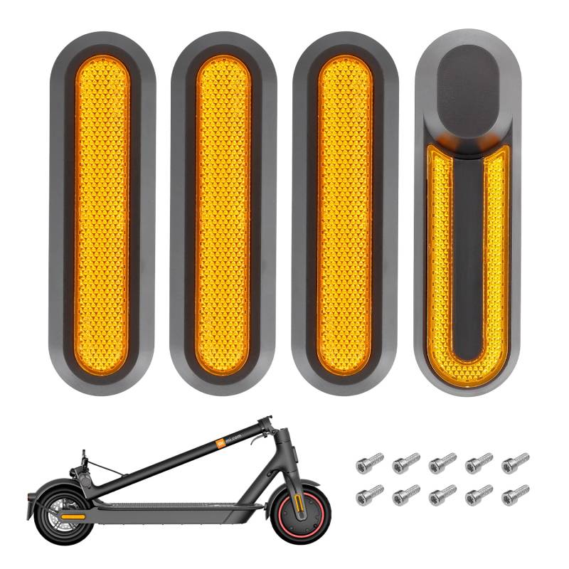 SNOUHAE Reflektierende Hinterradabdeckungen für xiaomi M365 /Pro/Pro 2 /1S /Scooter 3 e Scooter Reflektoren Hinterradabdeckung Reflektierende Schutzabdeckung-Gelb von SNOUHAE