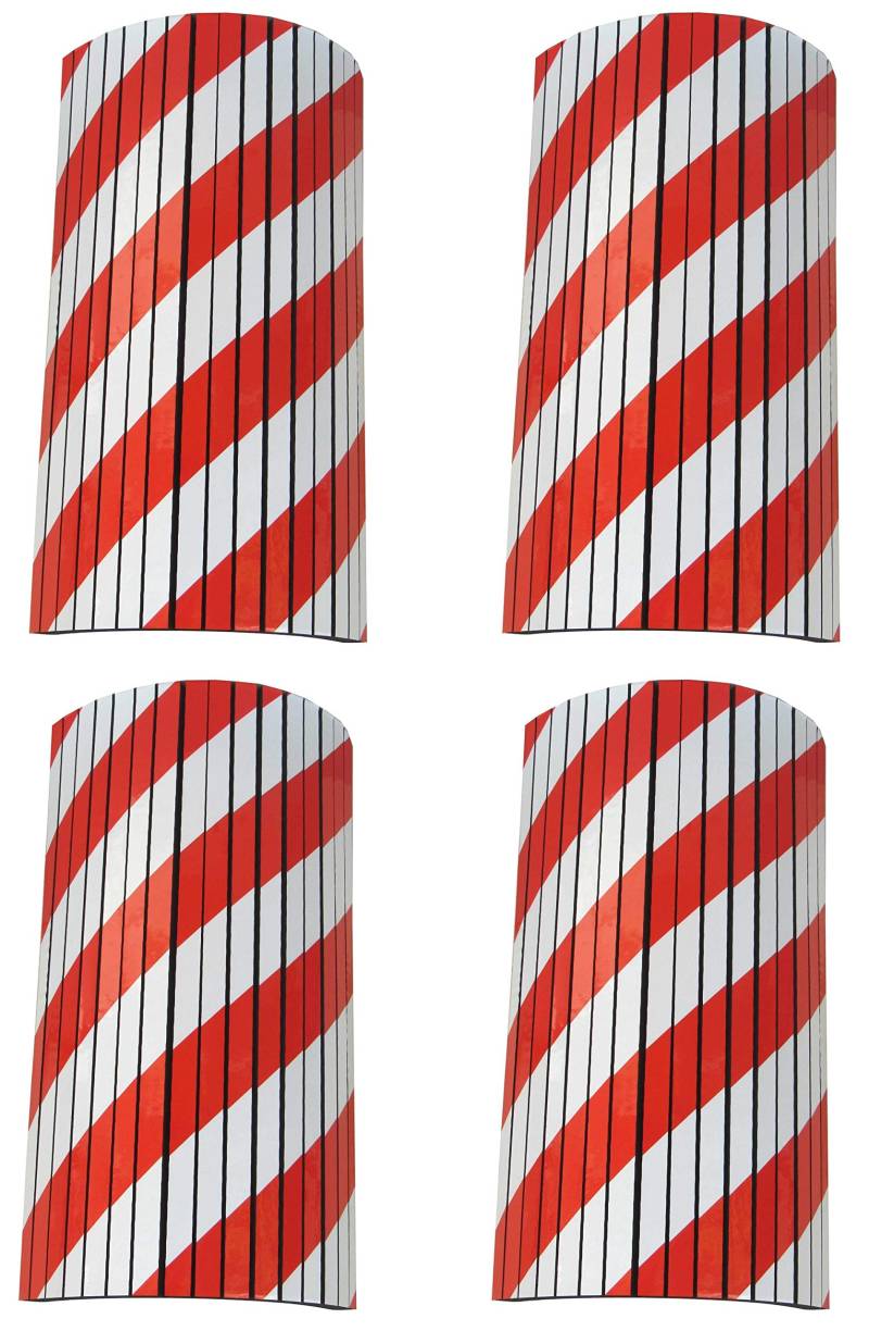 SNS SAFETY LTD Selbst Klebende, Stoßdämpfende Schaumstoffplatten, anpassbar an Wände durch Seiner gerillten Oberfläche, in Garagen und Lagerhallen, 44x25x2cm Rot Weiß (4 Stück) von SNS SAFETY LTD