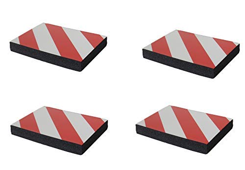 SNS SAFETY LTD Selbstklebenden Stoßdämpfende Schaumstoff Wandplatten für Garagenwand und AutoTür Schutz, 4 Stück (24x18x3 cm, Rot Weiß) von SNS SAFETY LTD