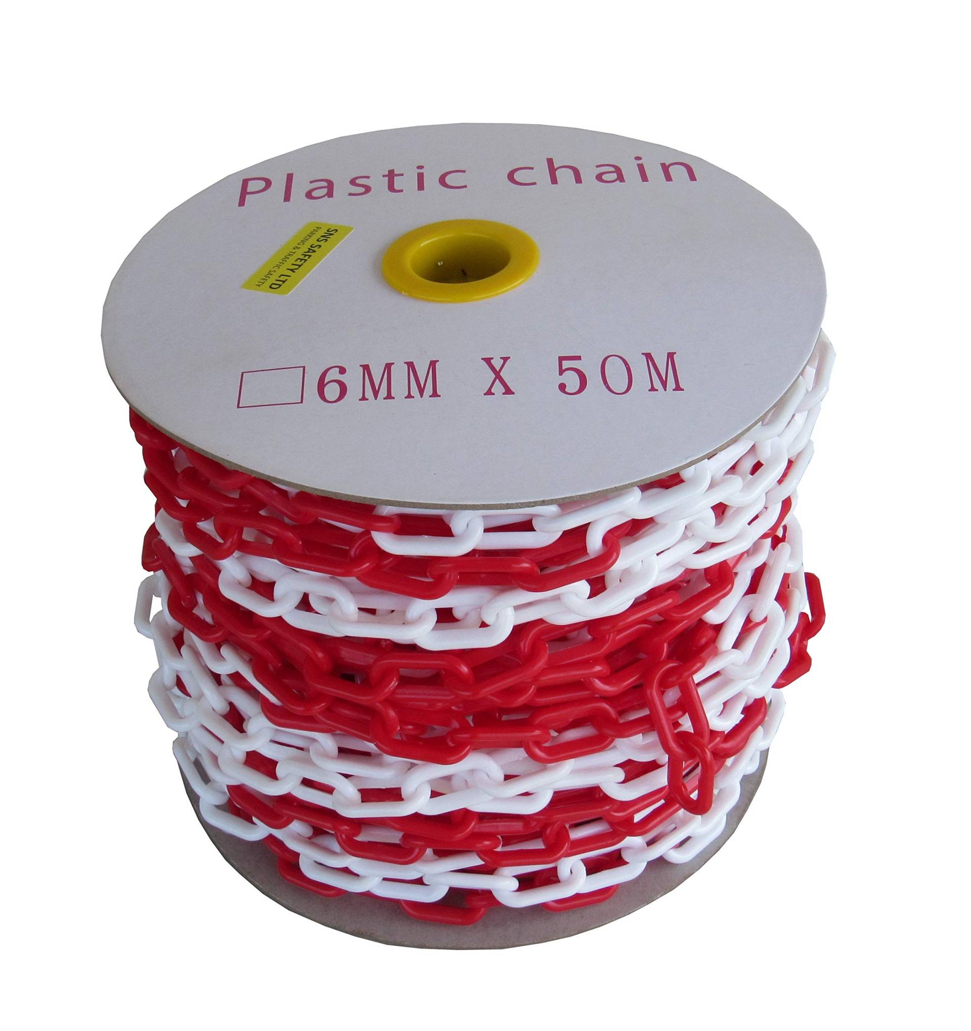SNS SAFETY LTD Kunststoffkette Absperrung 6 mm, Rote Weiße, 50 Meter von SNS SAFETY LTD