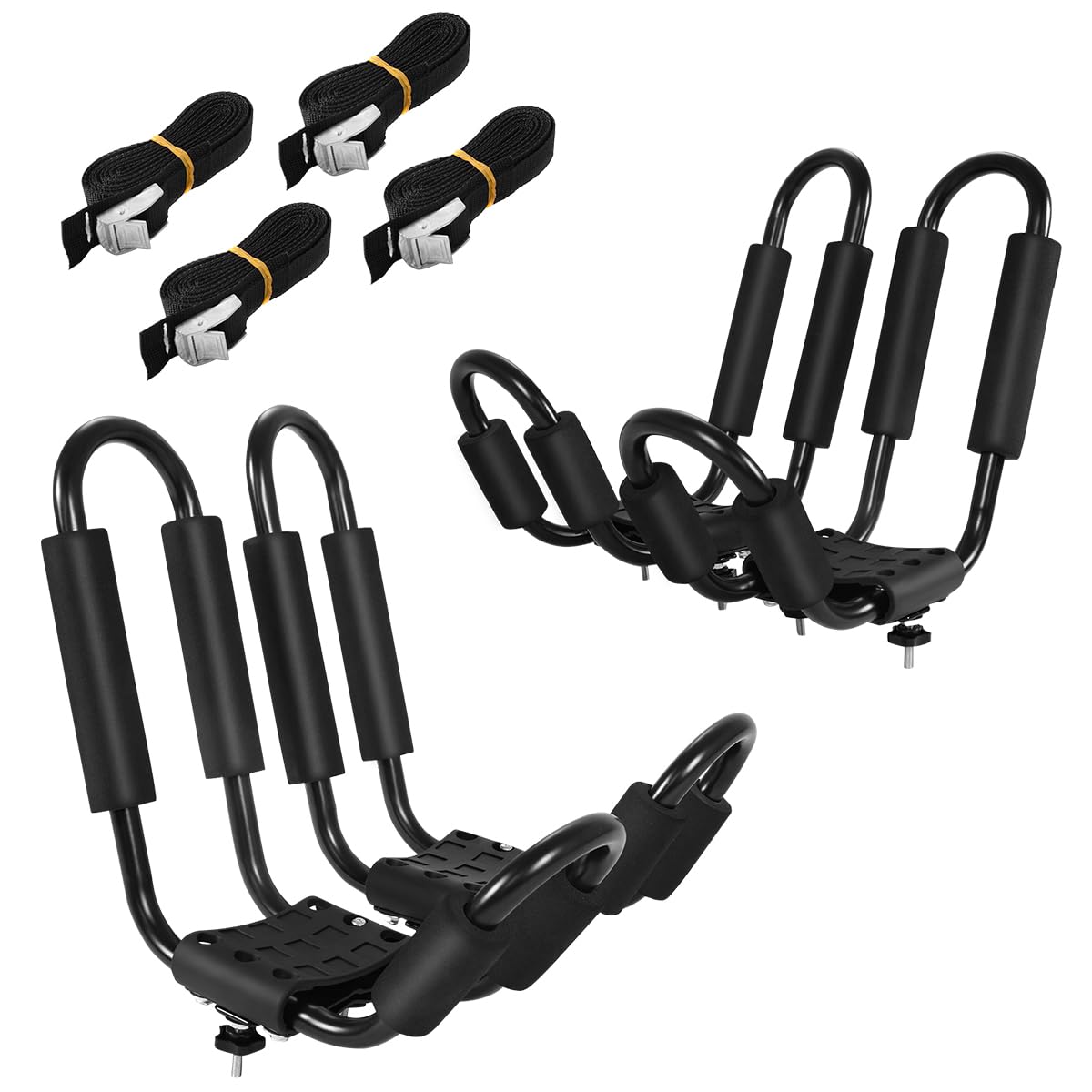 SOARS 4 x Kajakträger, Bootshalter mit Schaumpolsterung, Autodachträger universal, Kajakstütze J-Form, Dachträger für Boot & Kajak inkl. 4 Befestigungsbänder SOARS 4 x Kajakträger, Bootshalter mit Schaumpolsterung, Autodachträger universal, Kajakstütze J-Form, Dachträger für Boot & Kajak inkl. 4 Befestigungsbänder von SOARS
