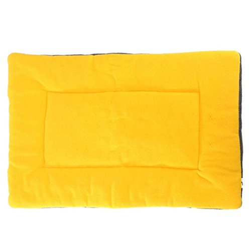 Kissen Hund - SODIAL(R)Teppich-Kissen-Bett Bettwaesche Stoff Samt Hund Katze-Hundebett Nische gelb M von SODIAL(R)