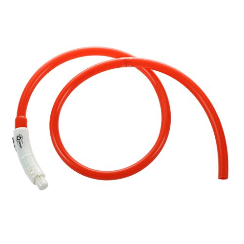 LED Blinklicht Hundehalsband - SODIAL(R) Wasserdichte Wiederaufladbare USB LED Blitzlicht Band Gurt Sicherheit Haustier Hundehalsband rot von SODIAL(R)