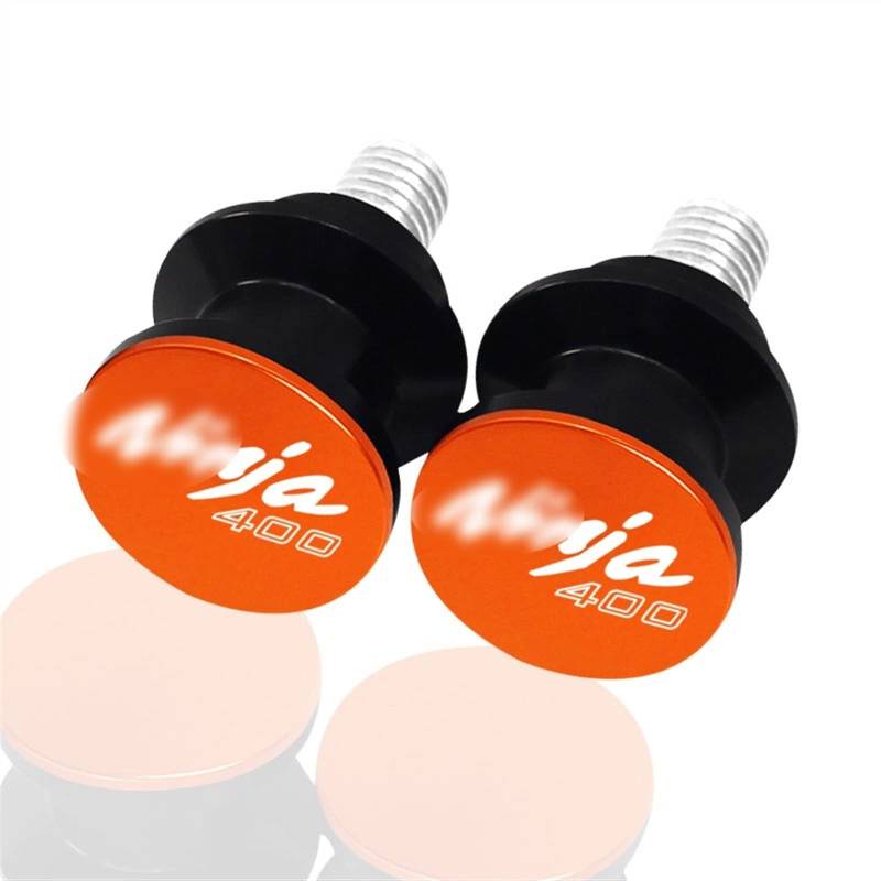 Sturzpads Motorrad Für K┐AWASAKI N┐INJA400 N┐inja400 N┐inja 400 2018-2021 8MM Motorrad Aluminium Schwinge Spulen Slider CNC Ständer Schrauben Zubehör(Orange,A) von SOFBO