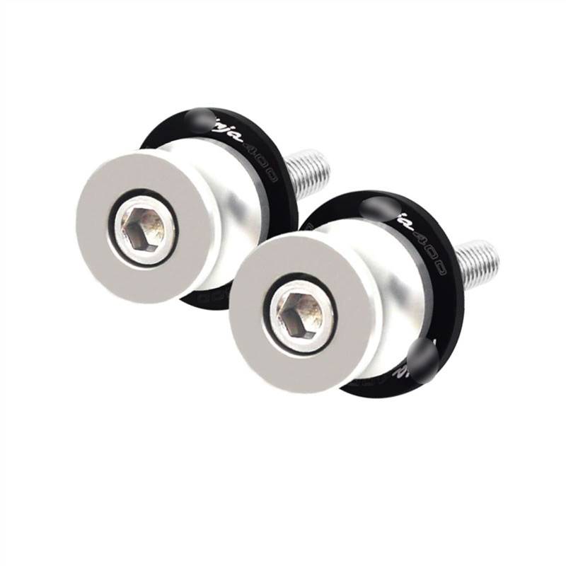 Sturzpads Motorrad Für K┐AWASAKI N┐INJA400 N┐inja400 N┐inja 400 2018-2021 8MM Motorrad Aluminium Schwinge Spulen Slider CNC Ständer Schrauben Zubehör(Silver,A) von SOFBO