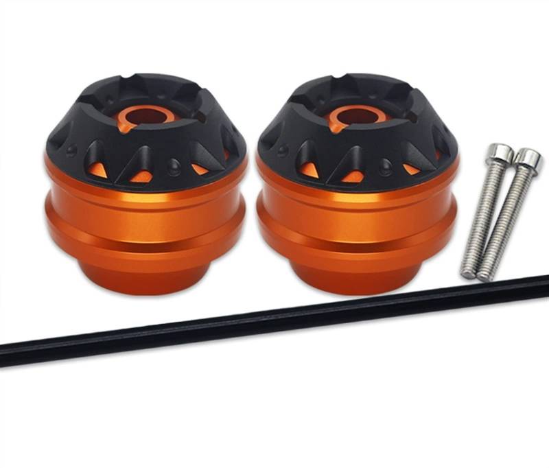 Sturzpads Motorrad Für Y┐AMAHA XT1200Z XT1200ZE Super Tenere 2010-2020 Motorrad CNC Hinter- Und Vorderachse Gabel Crash Sliders Radschutz Pad Kit(Orange,Front) von SOFBO