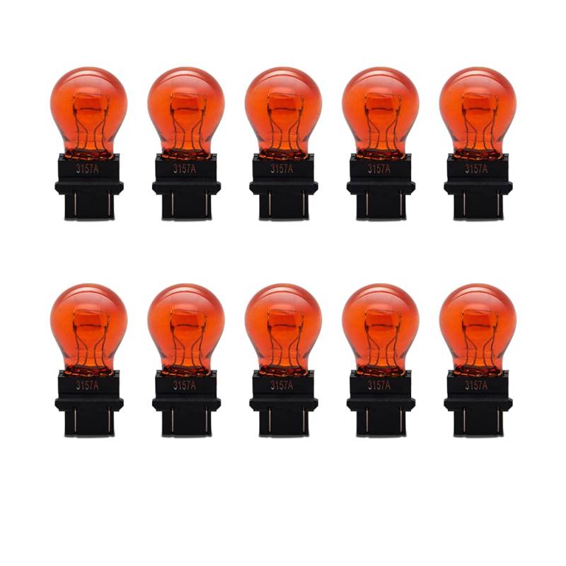 SOFOC-3157A Halogen-Glühbirnen für Auto-Blinker Park-/Seitenmarkierungsleuchten Brems-/Rückfahrlicht Hoch-/Abblendlicht 12V 21W Amber Gelb 10pcs. von SOFOC