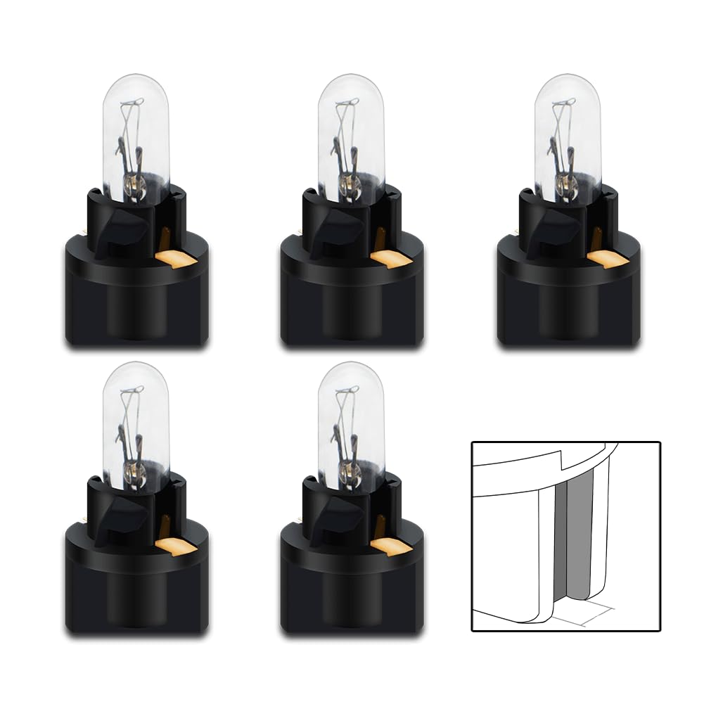 SOFOC T5 (Sockel-Mit-Nut) Halogen-Mini-Glühlampen für Armaturenbrettanzeigeleuchten und Kennzeichenleuchten 24V 1,2W Warmweiß 5 Stück von SOFOC