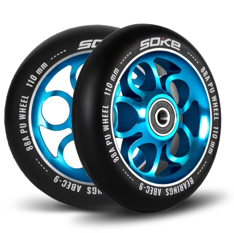 SOKE Scooter Räder 1679, 5x12x12cm, Zwei Stück, Gold, Langlebig, für Kinder, Jugendliche, Erwachsene, Profis | Kickscooter Scooter Wheels Suitable for Razor/Cox/Albott and most Freestyle Scooters von SOKE