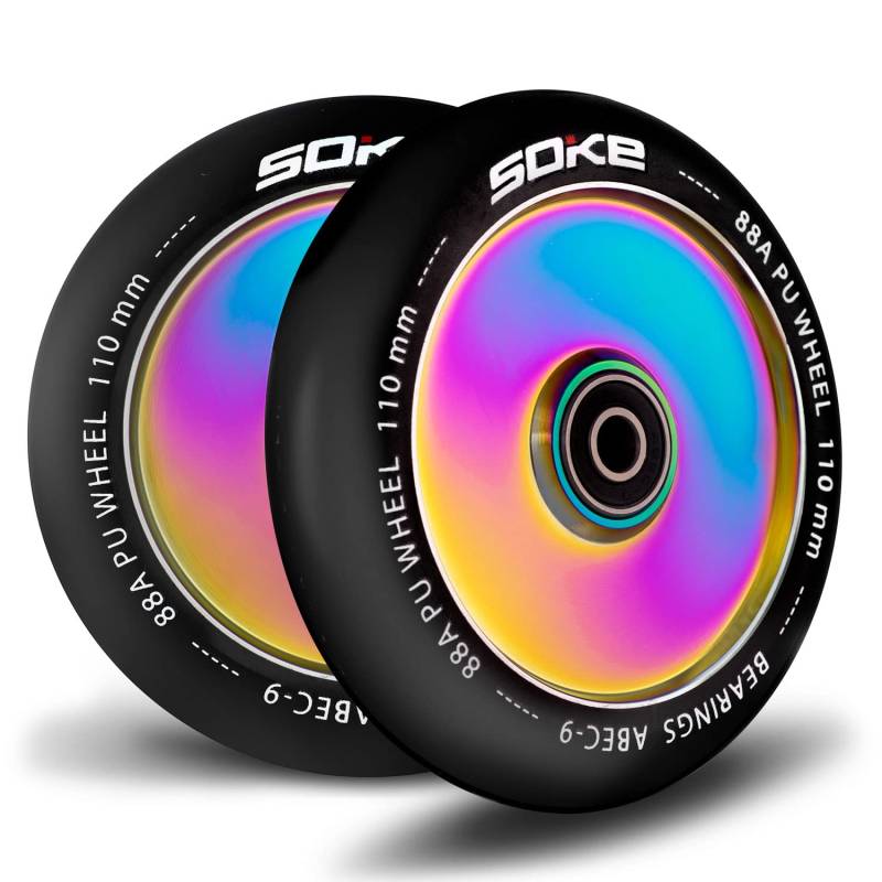 SOKE Scooter Räder 1679, 5x12x12cm, Zwei Stück, Gold, Langlebig, für Kinder, Jugendliche, Erwachsene, Profis | Kickscooter Scooter Wheels Suitable for Razor/Cox/Albott and most Freestyle Scooters von SOKE