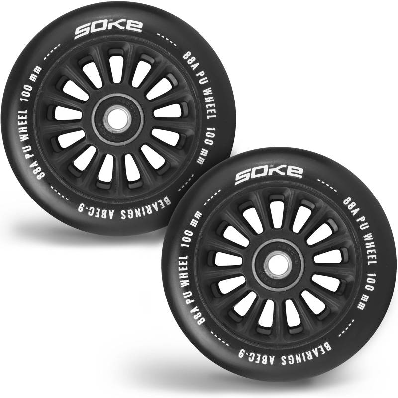 SOKE Scooter Räder 1679, 5x12x12cm, Zwei Stück, Gold, Langlebig, für Kinder, Jugendliche, Erwachsene, Profis | Kickscooter Scooter Wheels Suitable for Razor/Cox/Albott and most Freestyle Scooters von SOKE
