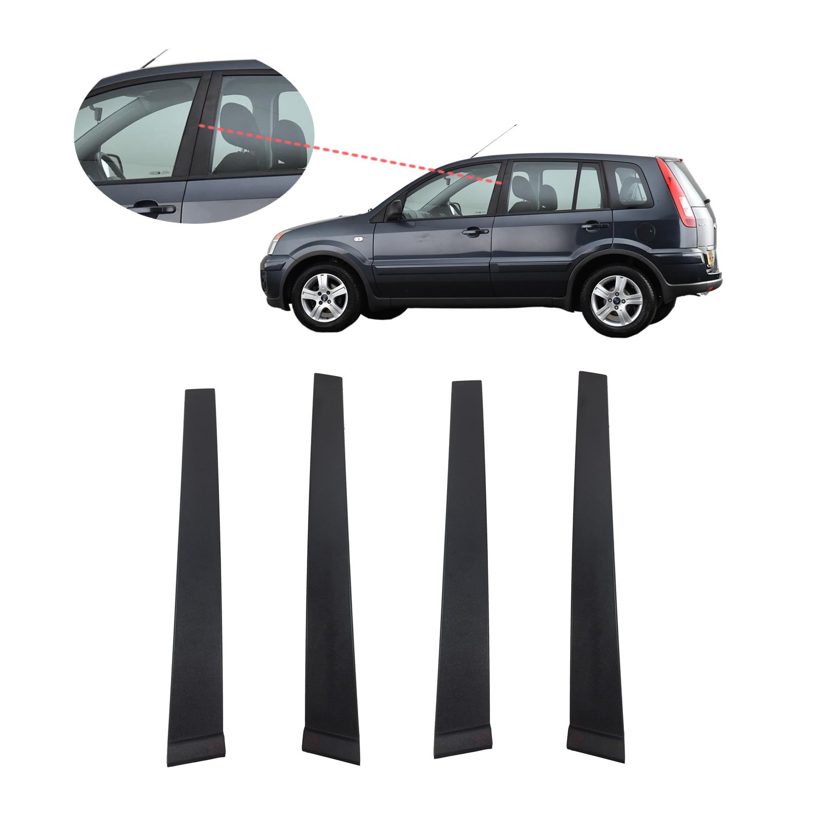 Zierleiste-Set für hinten/vorne und rechts/links für die B-Säule, Leisten-Set mit 4 Stück Zierleiste-Set für hinten/vorne und rechts/links für die B-Säule, Leisten-Set mit 4 Stück von SOLARIS