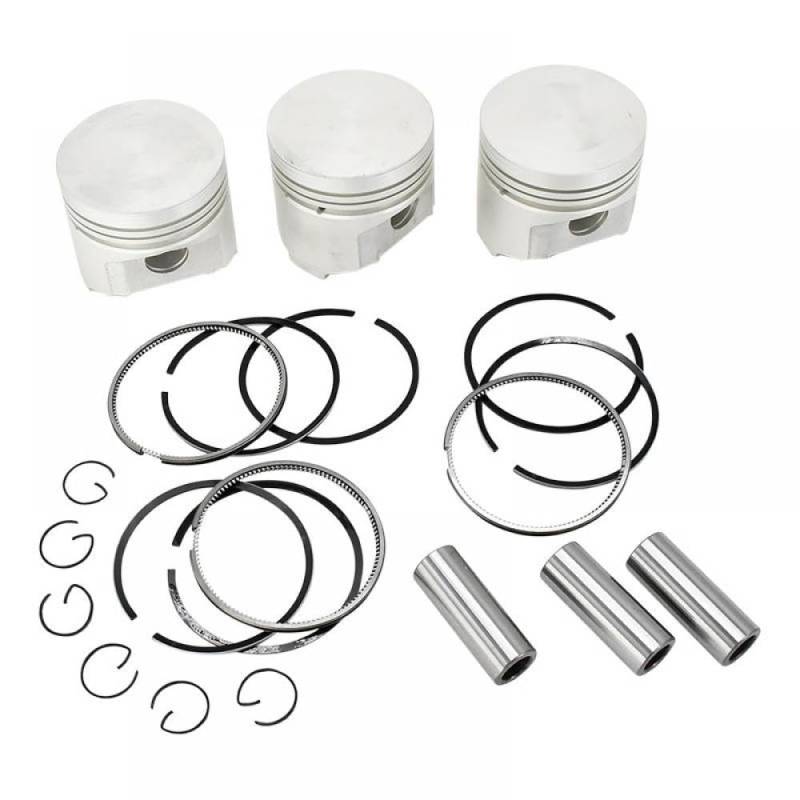 3-teiliger Kolben und Ringkit Set kompatibel mit Kubota B7200D B7200E B7200HST-D B7200HST-E B8200D von SOLFOVUZ
