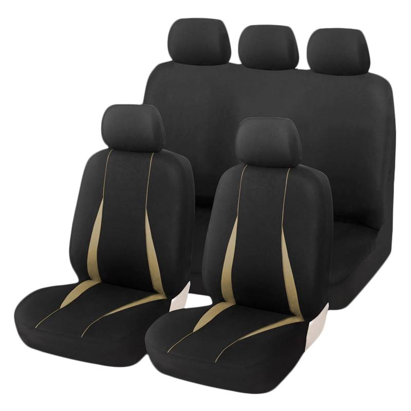 SOLUSTRE 1 Satz Autositzüberzug Automobil Sitzbezüge für Lastkraftwagen schützend Sitzbezug für Auto Rücksitz LKW automatten Innenabdeckungen Kopfstützenbezüge für Autos 2mm Schwamm Beige von SOLUSTRE