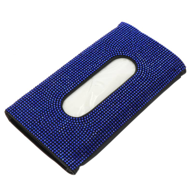 SOLUSTRE 1 Stück Karton Tissue-Box Serviettenhalter Für Sonnenblende Cd-autohalter Taschentuchhalter Autohalter Auto-serviettenhalter Würfelboxen Für Taschentücher Blue Leder von SOLUSTRE