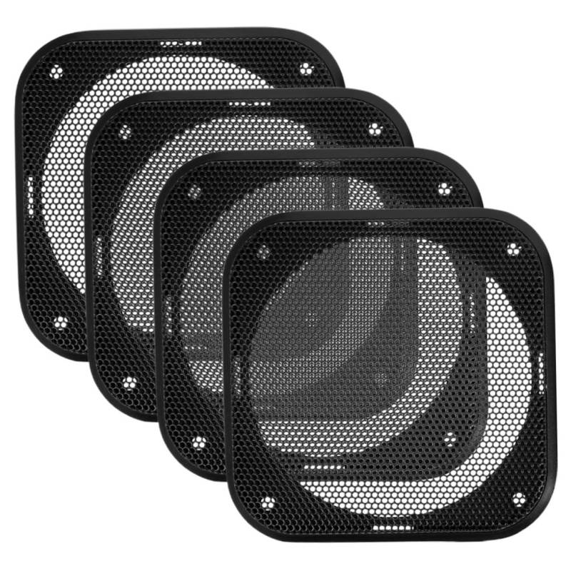 SOLUSTRE 4 Stück Quadrathornnetzabdeckung Wetterfest Marine-Lautsprecherabdeckungen auto zubehör Subwoofer-Schutz Abdeckung für Lautsprechergitter im Auto Plastik Black von SOLUSTRE