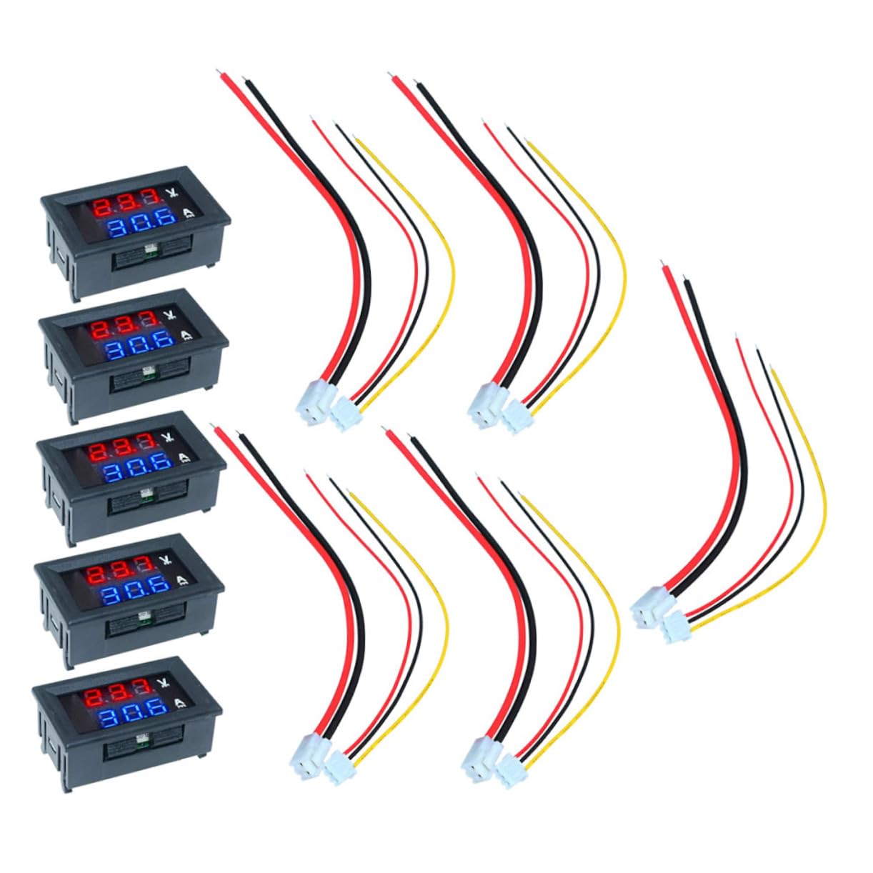 SOLUSTRE 5Stücke Digitales Voltmeter Amperemeter Dc Spannungsprüfer Mit LCD Display Kalibrierbar Für Auto Und Elektrogeräte Messbereich von SOLUSTRE