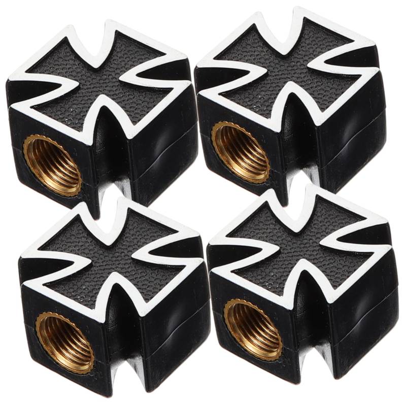 SOLUSTRE Universal-reifenventilkappen-Set 4-teilig Kreuz-Design Ventilkappen für Autoräder Reifen Abs Kupfer Einfach Anzubringen An Den Meisten Fahrzeugventilschäften von SOLUSTRE
