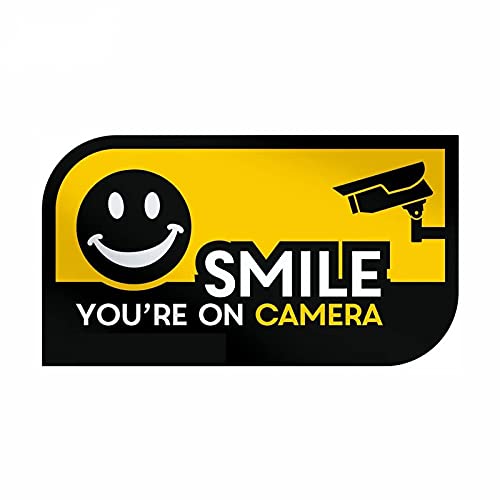 Autoaufkleber 4 cm 2 cm Smile You're on Camera Security CCTV Warnaufkleber Vinyl Aufkleber Indoor Outdoor 2 Stück von SOMEXI
