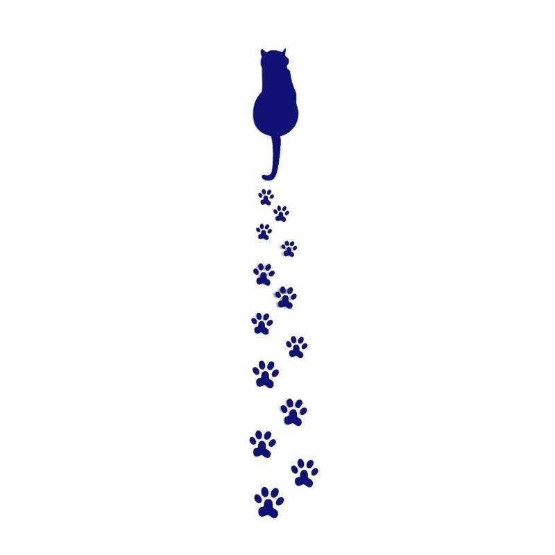 Autoaufkleber Kreative Kratzer Aufkleber Katze Fußabdruck Hund Fußabdrücke Auto Aufkleber Aufkleber (Farbe: Blau) von SOMEXI