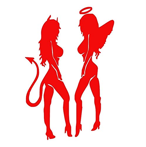 Autoaufkleber reflektierender Engel und Teufel Autoaufkleber Teufel Engel Patch Volume Sticker Car Beauty Angel Devil Sticker (Farbe: rot) von SOMEXI