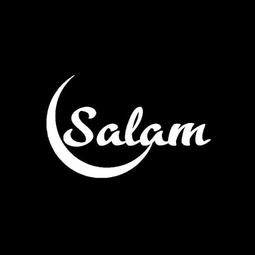 car Sticker Auto Aufkleber mit Mond-islamische Kunst Muslimische Motorraddekor wasserdichte Sonnenschutz Vinylaufkleber,1 3cm *8 cm. (Color : White, Style : 13cm) von SOMEXI