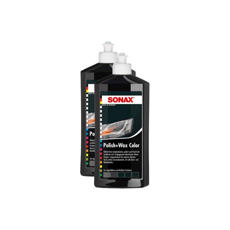 SONAX 2X 02961000 Polish & Wax Color NanoPro schwarz Autopolitur Wachs 500ml von SONAX