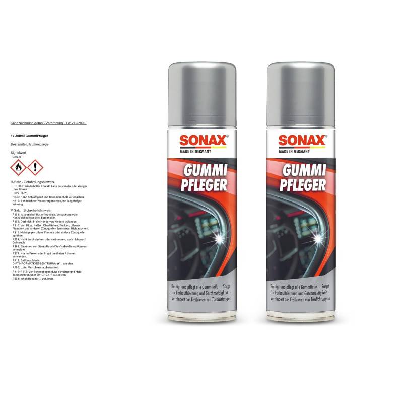 SONAX Gummipfleger Gummi Pflegemittel 300Ml 2X von Rocket Car Shop