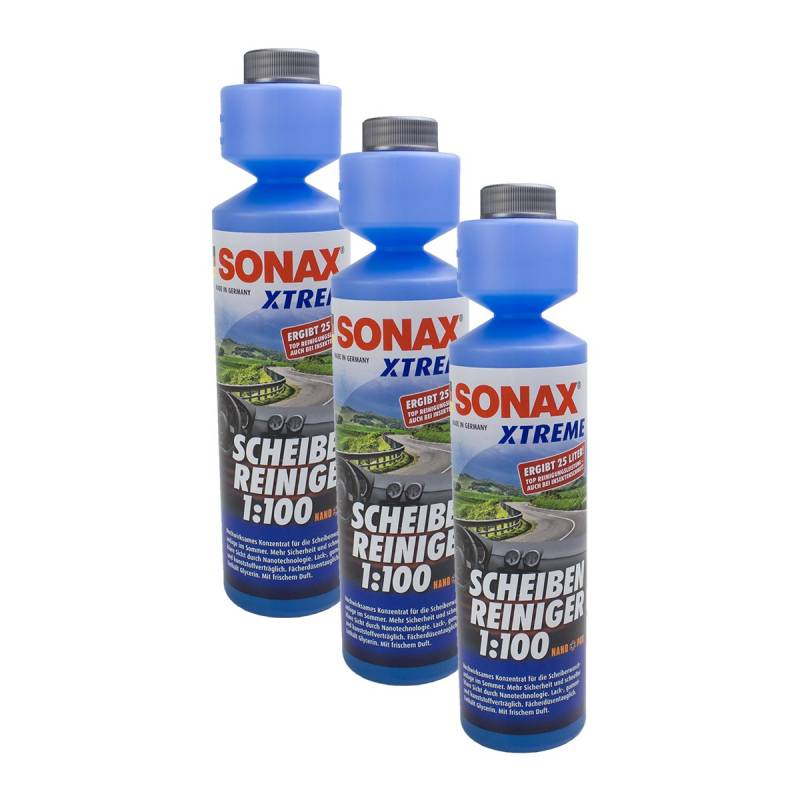 SONAX 3X 02711410 Xtreme ScheibenReiniger 1:100 NanoPro Konzentrat 250ml von SONAX