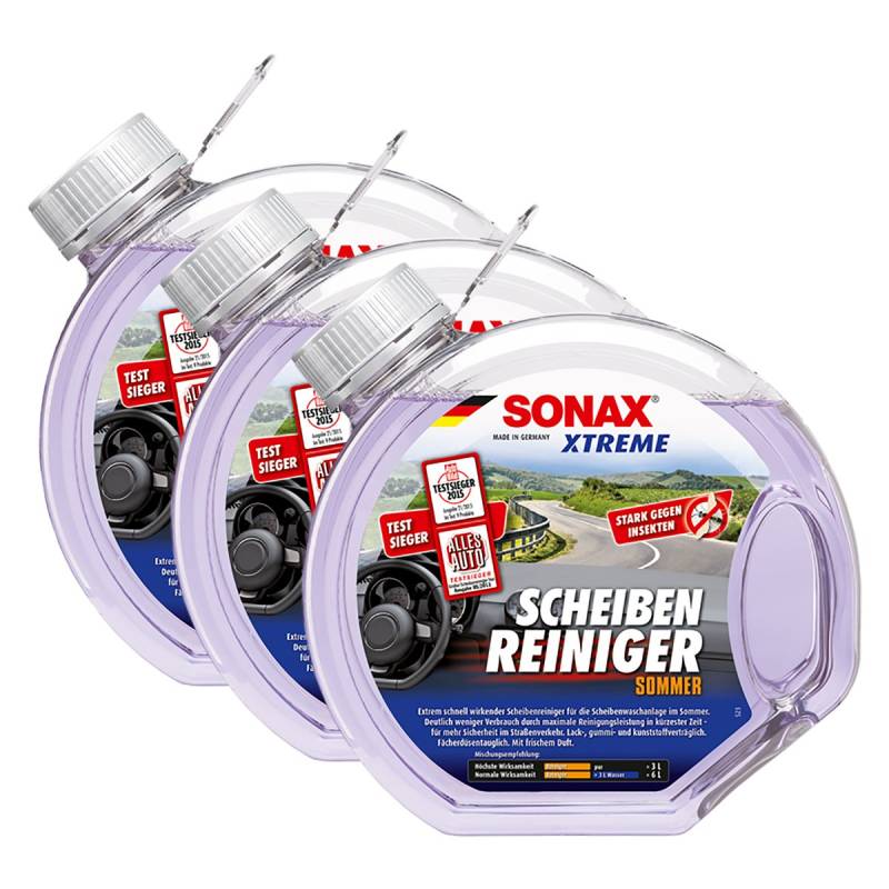 SONAX 3X 02724000 Xtreme ScheibenReiniger Sommer gebrauchsfertig 3L von SONAX