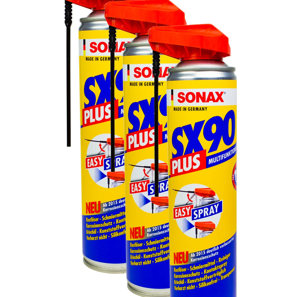 SONAX 3X 04744000 SX90 Rostlöser Plus mit EasySpray 400 mL von SONAX