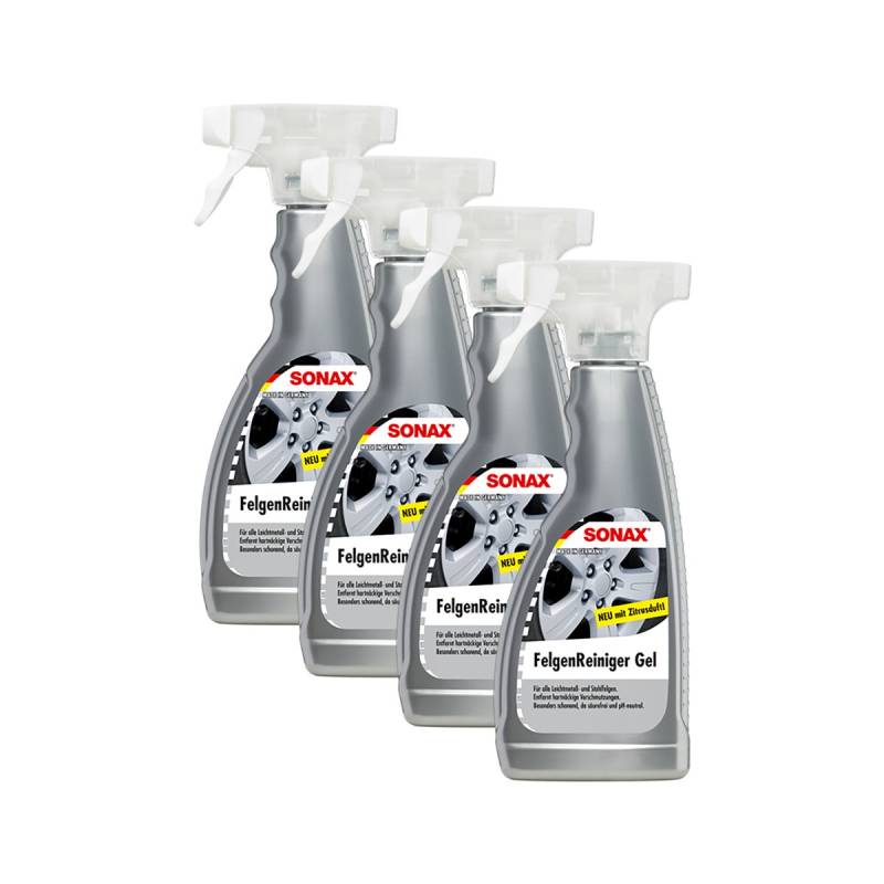 SONAX 4X 04292000 FelgenReiniger Gel FelgenPflege Citrusduft 500ml von SONAX