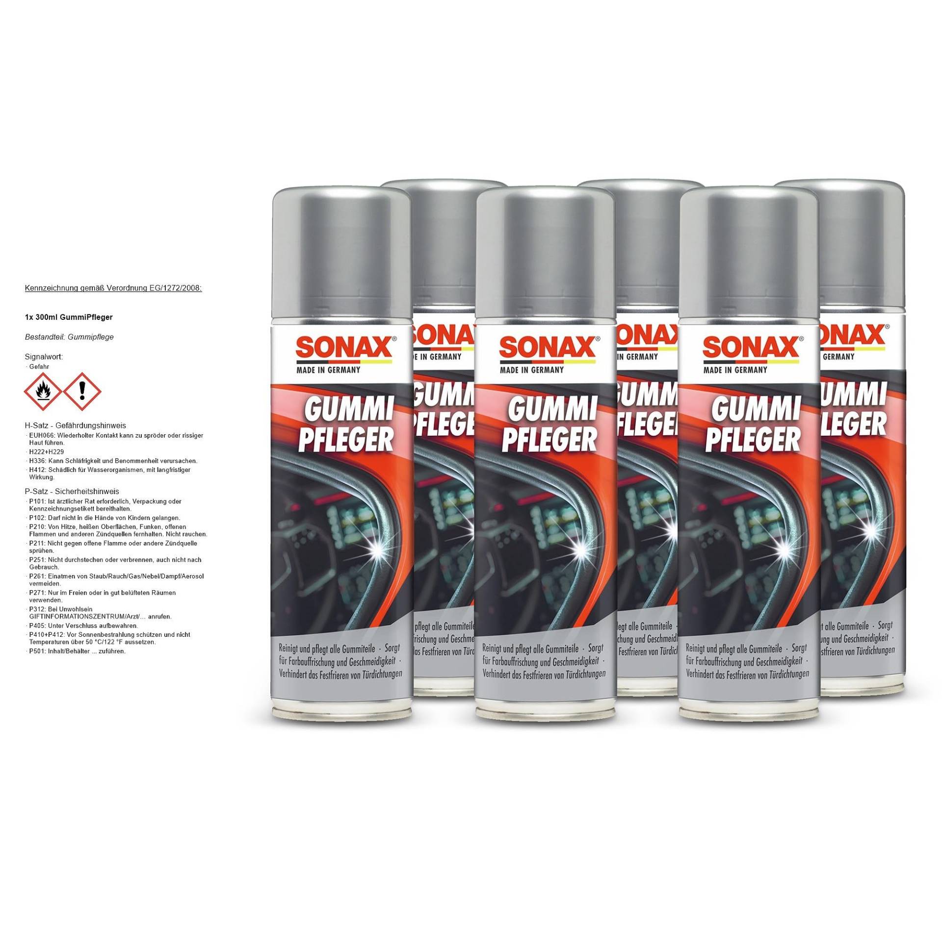 SONAX 6X 03402000 GummiPfleger Pflegemittel 300ml von Rocket Car Shop