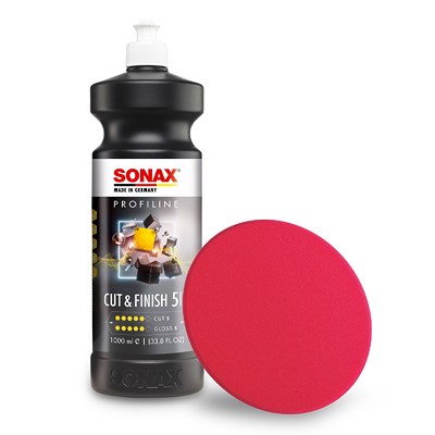 Sonax 1x 1 l PROFILINE Poliermittel Cut+Finish + SchaumPad (hart) 200mm [Hersteller-Nr. 02253000] von SONAX