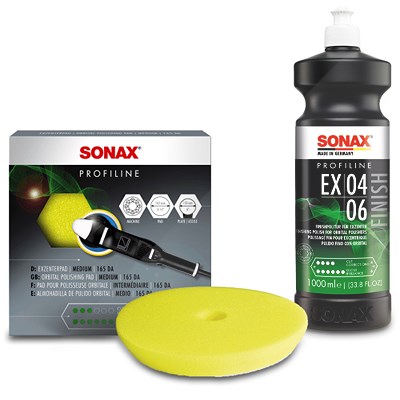 Sonax 1x 1 l PROFILINE Poliermittel EX 04-06 + Exzenterpad (medium) 165 [Hersteller-Nr. 02423000] von SONAX