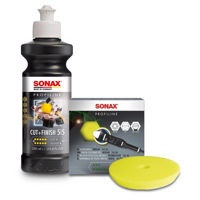 Sonax 1x 250ml PROFILINE Poliermittel Cut+Finish+Exzenterpad (medium) [Hersteller-Nr. 02251410] von SONAX