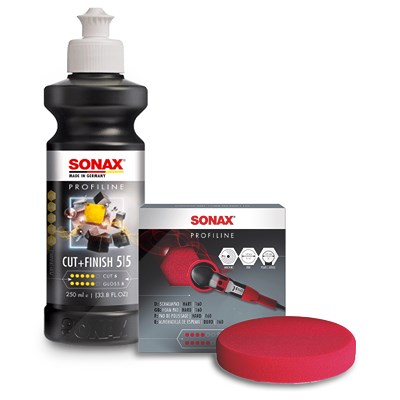 Sonax 1x 250ml PROFILINE Poliermittel Cut+Finish + Schaumpad (hart) 160 [Hersteller-Nr. 02251410] von SONAX