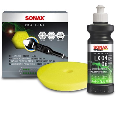 Sonax 1x 250ml PROFILINE Poliermittel EX 04-06+Exzenterpad (medium) 165 [Hersteller-Nr. 02421410] von SONAX