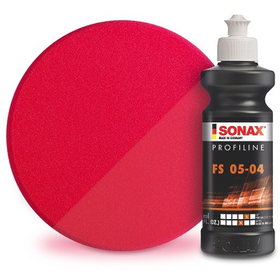 Sonax 1x 250ml PROFILINE Poliermittel FS 05-04 + SchaumPad (hart) 200mm [Hersteller-Nr. 03191410] von SONAX