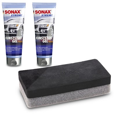 Sonax 2x 250ml XTREME Kunststoffpflegegel Außen NanoPro + Kombischwamm von SONAX