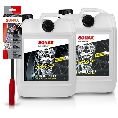 Sonax 2x 5 L FelgenBeast Felgenreiniger + Microfaser FelgenBürste von SONAX