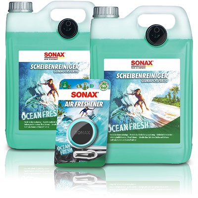 Sonax 2x 5 L ScheibenReiniger gf Ocean-fresh+Lufterfrischer Ocean-fresh von SONAX